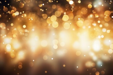 Abstract golden bokeh lights creating a festive christmas and holiday season background design