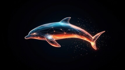 A symbolic glowing Dolphin indicating in World Wildlife Day concept