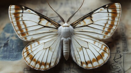 A Detailed View of an Exquisite White Moth