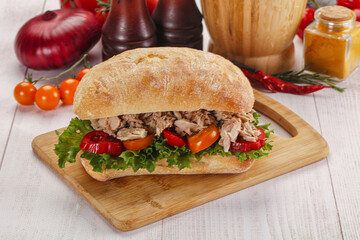 Ciabatta with canned tuna sandwich