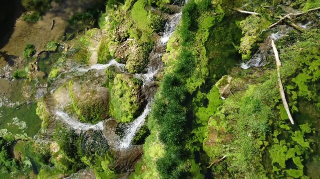 The Cuisance River near the Tufs waterfall, Les Planches-pr&eacute;-Arbois. Arboise. Jura. Burgundy-Franche