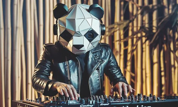 Fashion panda dj in action.