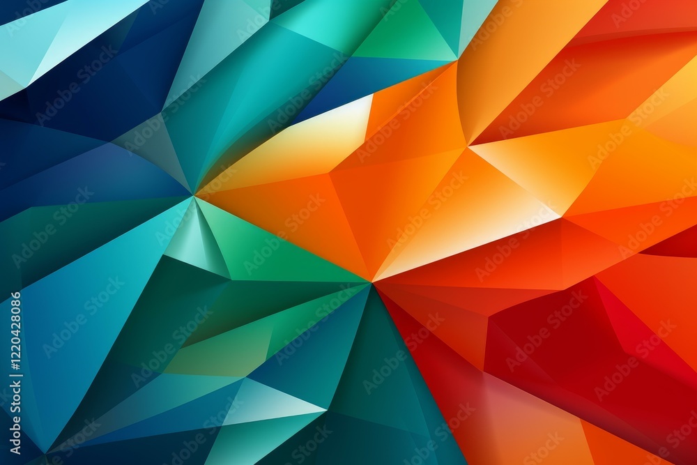 Aufkleber vibrant low poly background forming a dynamic and colorful geometric design, ideal for modern and ab