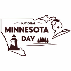 Obraz premium national minnesota day silhouette vector illustration