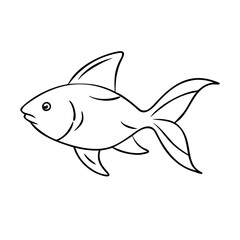 Fototapeta premium Simple black and white sketch of a fish