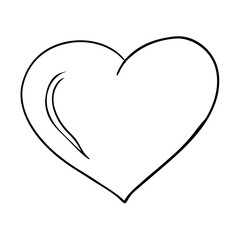 Hand-drawn black and white sketch of a heart