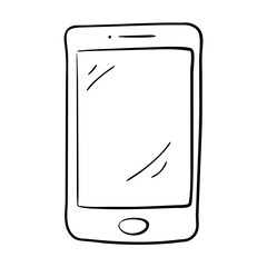 Minimalist outline drawing of a smartphone