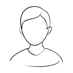 Minimalist outline of a male avatar icon