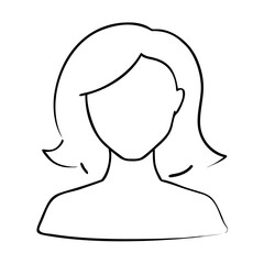 Minimalist outline of a female avatar icon