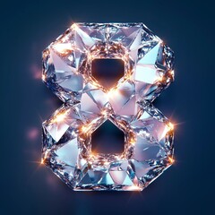 Luxurious Diamond Number 8 for Invitations and Marketing Materials
