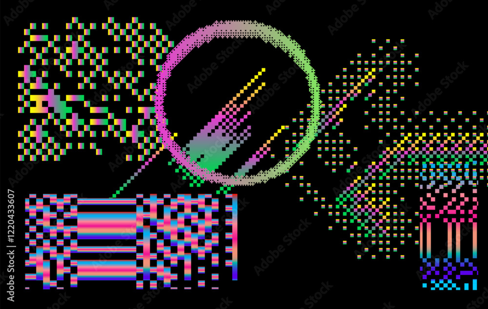 Aufkleber Abstract background with glitch art artifacts. Vector texture for futuristic poster or presentation backdrop.