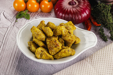 Indian cuisine curry chicken fillet