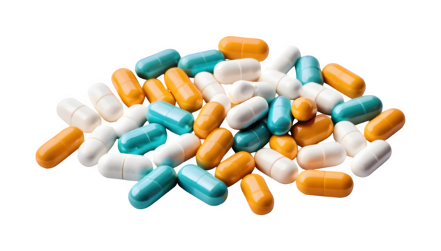 Tablets set against a white backdrop. There's room for your text, and the image is high-res. Perfect for health-related themes