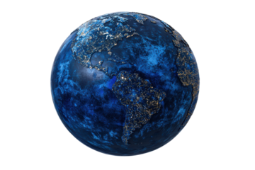 A detailed, vibrant depiction of Earth showcasing its oceans and landmasses, reflecting the beauty and diversity of our planet from space.