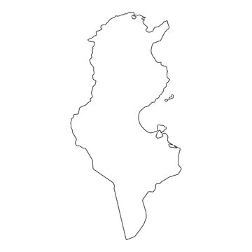 recommend clip art: Tunisia map symbol shape, travel web flat concept icon vector illustration .