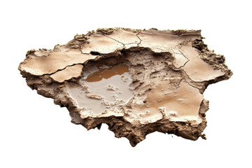 A dry, cracked earth surface with a small pool of water, highlighting the effects of drought and climate change on natural landscapes.