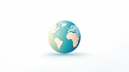 Fototapeta premium earth icon A simple blue and green Earth icon, isolated on a white background, minimalist design.