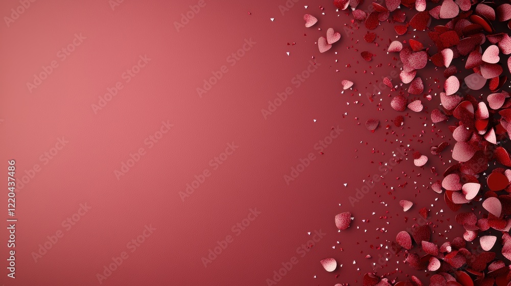 Poster gradient red background confetti copy space deep red gradient with subtle confetti, elegant and soph