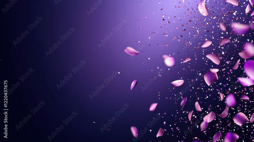 Poster gradient purple background confetti copy space deep purple gradient with subtle confetti, luxurious 