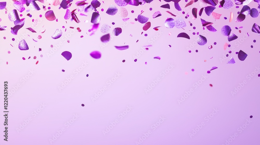 Poster gradient purple background confetti copy space gradient purple and pink background with falling conf