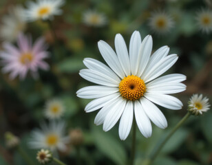 Obraz premium daisy. close up of surface of daisy flower in garden. the daisies are in full bloom