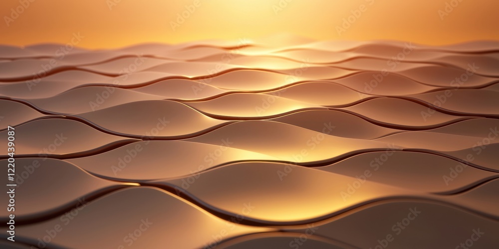 Poster clean energy solar solutions concept. rippling waves under a warm sunset glow create a serene and ab
