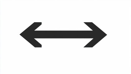 Simple design black arrow pointing both ways, isolated on white.