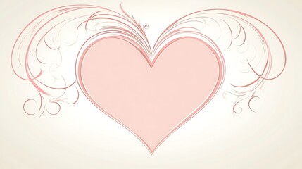 Elegant Pink Heart with Delicate Floral Wings Design