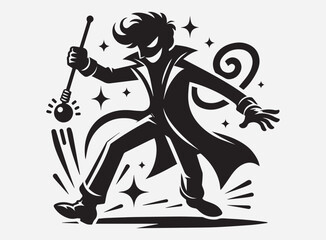 Mischief Maker Silhouette in the Dark with a Dramatic and Mysterious Shadow Background