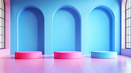 vibrant geometric architectural composition