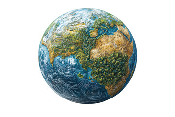 A vibrant representation of Earth showcasing diverse landscapes and ecosystems. Ideal for projects focused on sustainability and environmental awareness.
