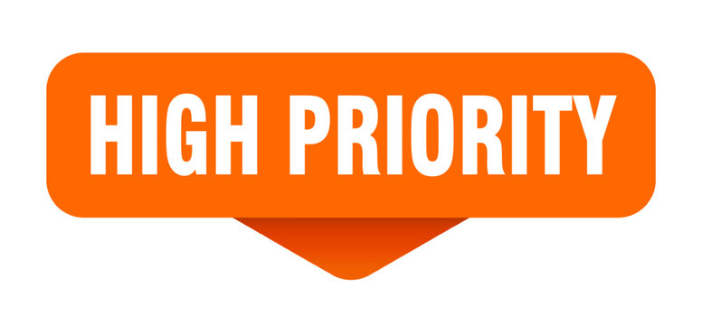 high priority sticker. high priority sign on transparent background