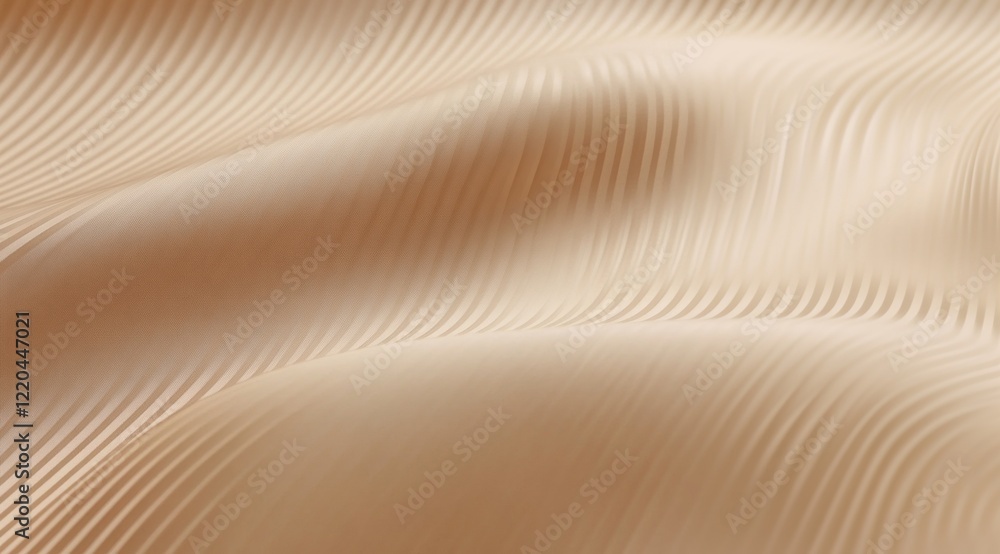 Aufkleber beautiful close-up of smooth, flowing beige fabric with elegant textures and patterns illuminated by