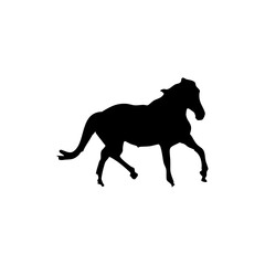 A horse silhouette on a white background.


