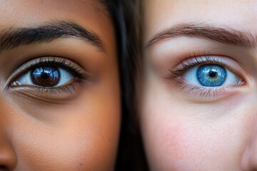 Two different colored eyes showing diversity and tolerance