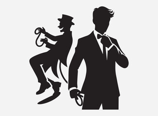 Prankster's Shadow Silhouette Against a Dark and Mysterious Background