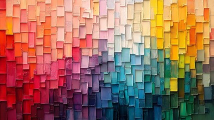 Fototapeta premium Abstract Colorful Rectangular Palette Knife Painting