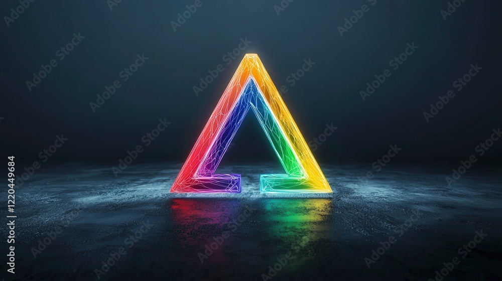 Poster a symbolic glowing lambda symbol indicating in pride concept