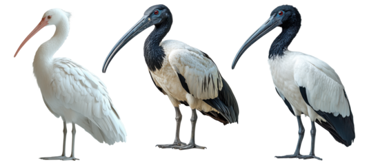 ibis birds standing in profile