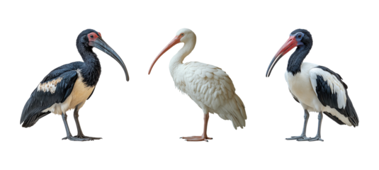 ibis birds standing in profile