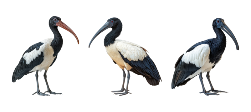 ibis birds standing in profile