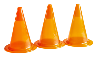 PNG Traffic cones arranged for a safety exercise