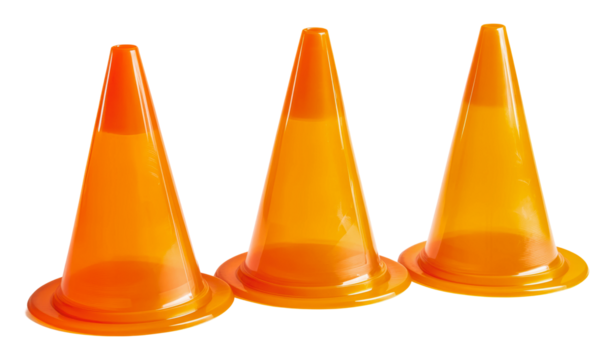 PNG Traffic cones arranged for a safety exercise