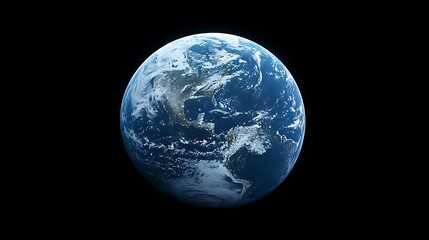 Obraz premium A blue Earth with lights on it centered, Realistic 3d planet earth