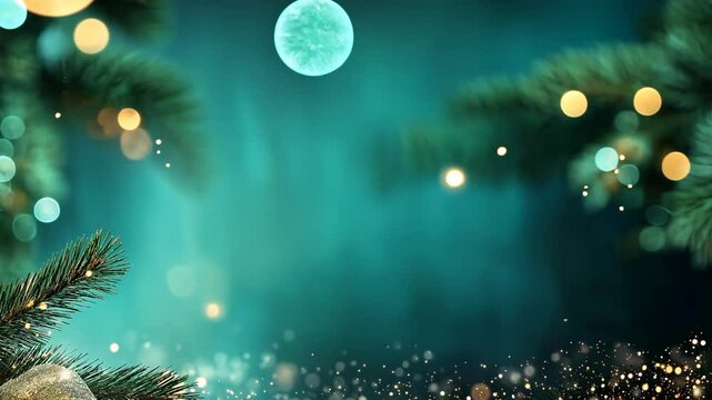abstract Christmas background, Christmastree with bokeh ligth and gliter glow whimsical 