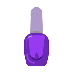 Obraz premium Purple nail polish bottle icon in minimalist style