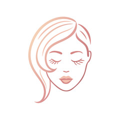 Woman&rsquo;s face illustration with soft peach tone