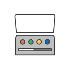 Fototapeta premium Eyeshadow palette with vibrant colors and sleek compact design