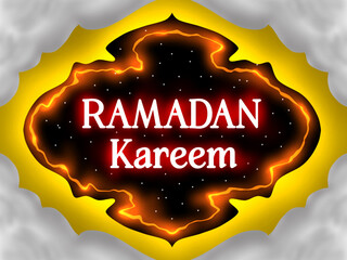 Ramadan background, frame, ramadan kareem, Hand lettering calligraphy vector 