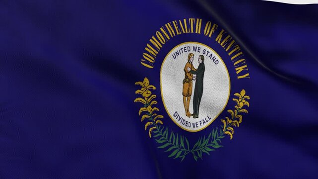 High detailed flag of Kentucky. Kentucky state flag, National Kentucky flag. Flag of state Kentucky. USA. America. 3D Render